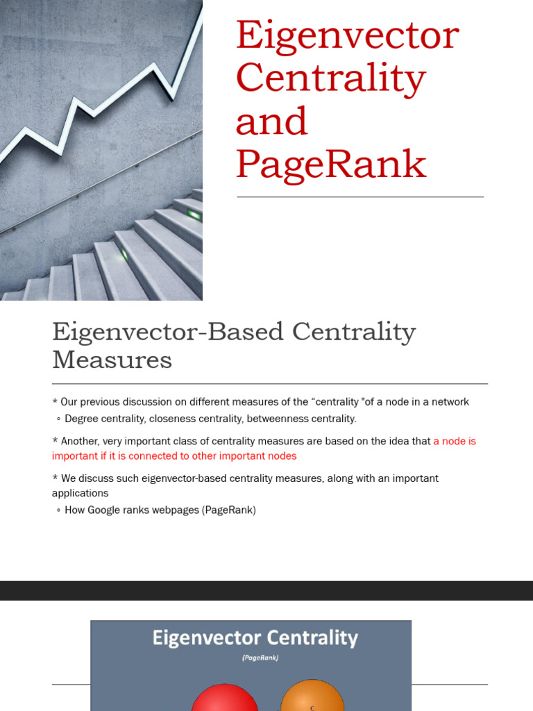 Eigenvector Centrality and PageRank Explained | PDF | Eigenvalues And ...