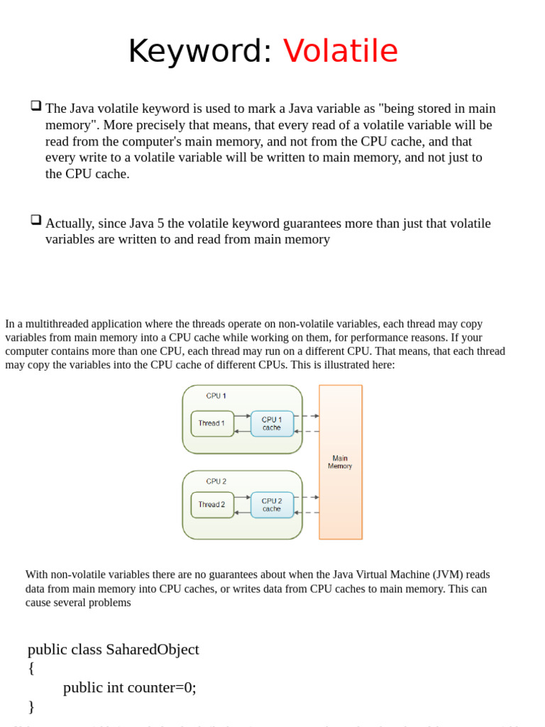 Understanding Java Volatile Keyword | PDF | Central Processing Unit ...