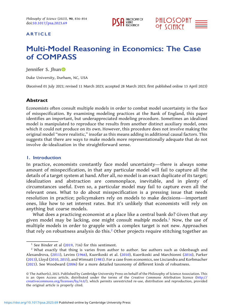 Div Class Title Multi Model Reasoning in Economics The Case of Compass ...