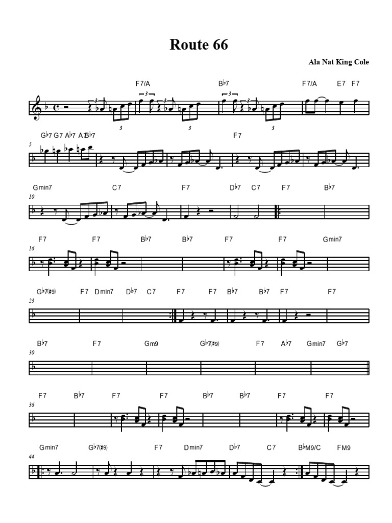 Partition de piano Route 66 | PDF