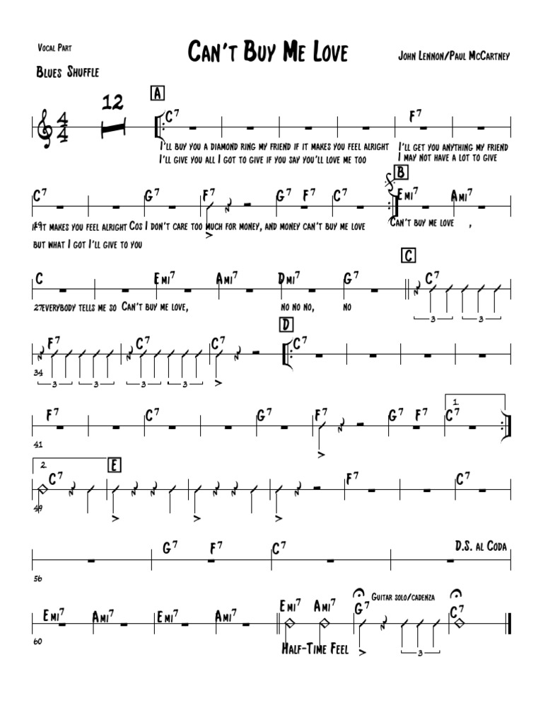 Can't Buy Me Love Vocal | PDF
