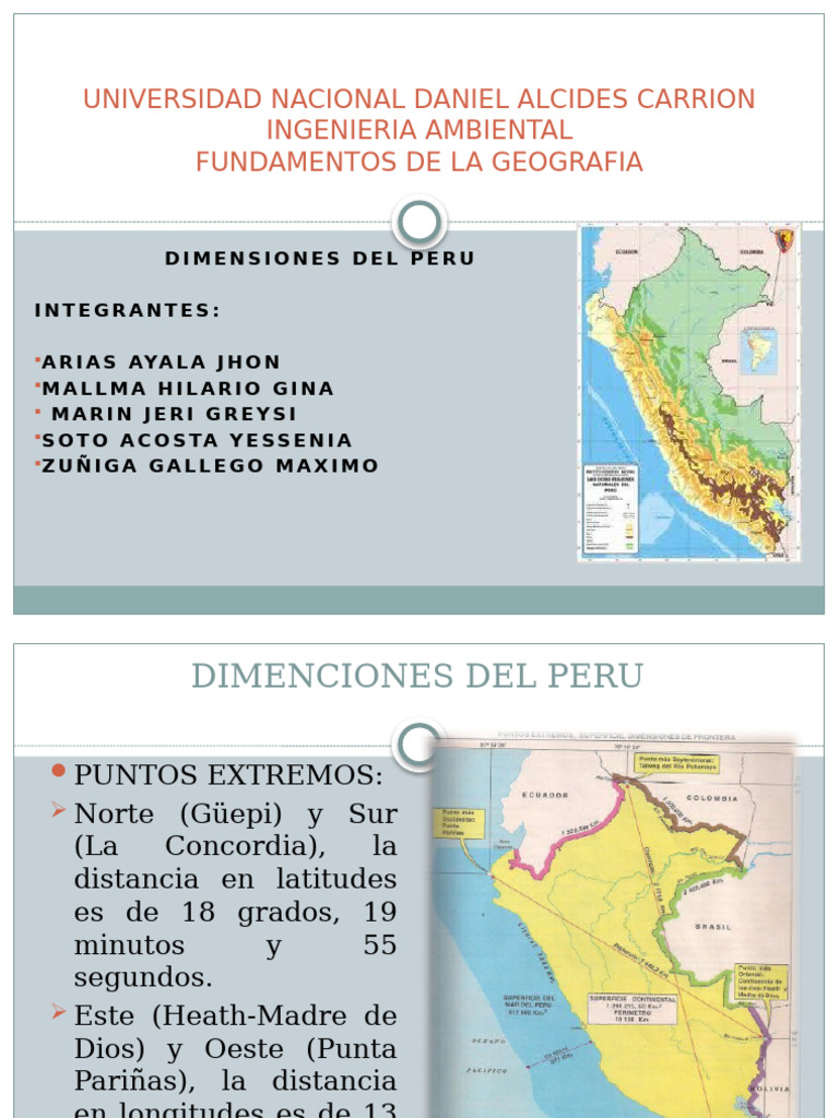 Dimensiones Del Peru Grupo 2 | PDF | Andes | Perú