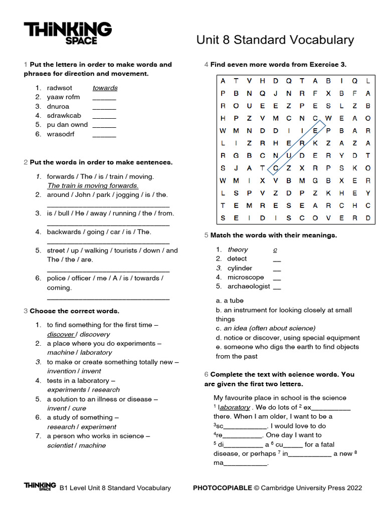 B1 Level Unit 8 Vocabulary Guide | PDF | Science