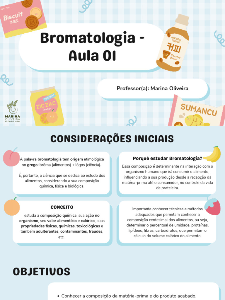 Introdução à Bromatologia e Análise de Alimentos | PDF | Ciência ...