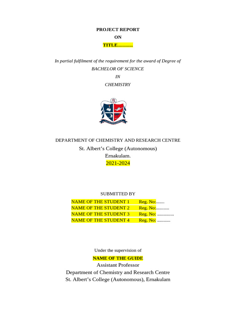 Group Project Report in Chemistry | PDF | Vocational Education ...
