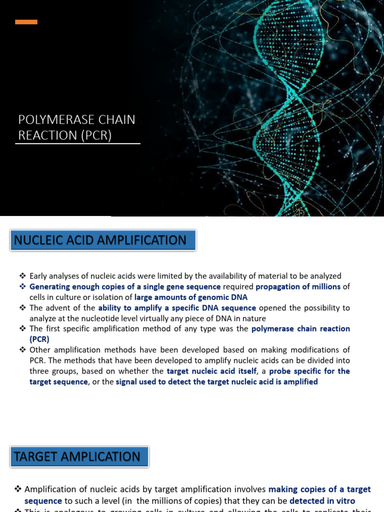 Semr422 Lecture - Polymerase Chain Reaction | PDF | Polymerase Chain ...