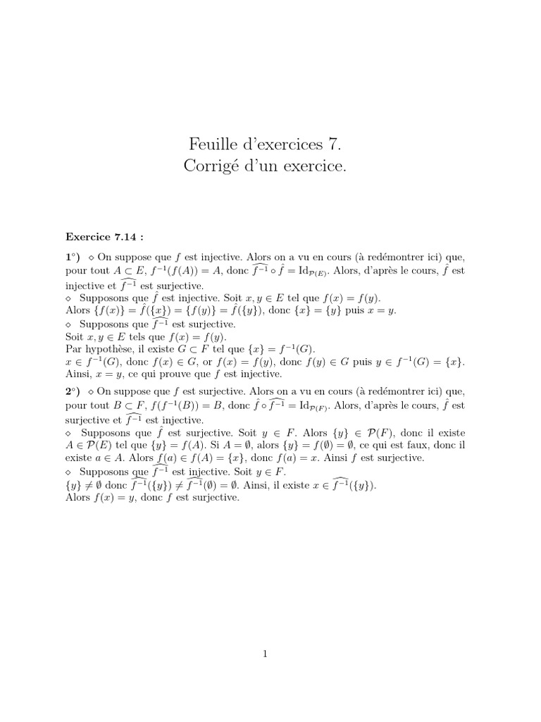 Propriétés d'injectivité et surjectivité des fonctions | PDF
