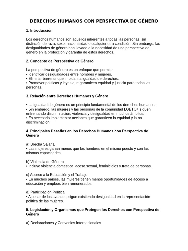 DERECHOS HUMANOS CON PERSPECTIVA DE GÉNERO | PDF | Estudios de género ...