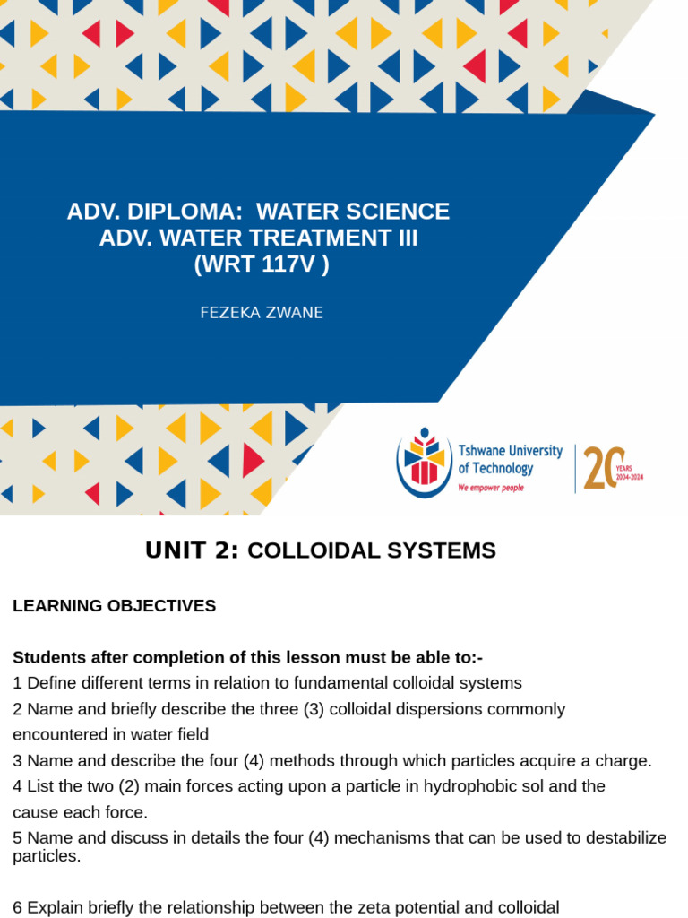 Colloidal Systems in Water Science | PDF | Colloid | Suspension (Chemistry)