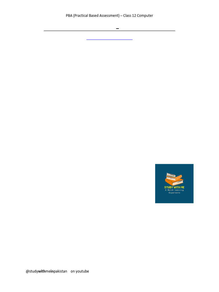Class 12 PBA Model Paper Solutions | PDF | Computer Programming