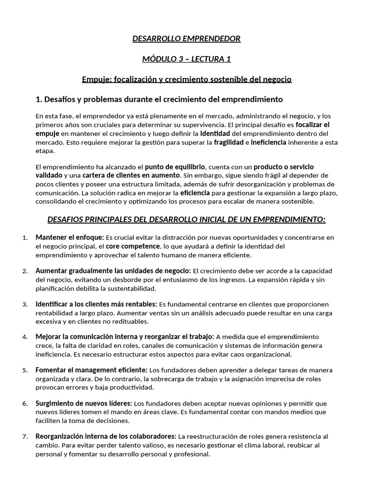 Desafíos del Crecimiento Emprendedor | PDF | Iniciativa empresarial ...