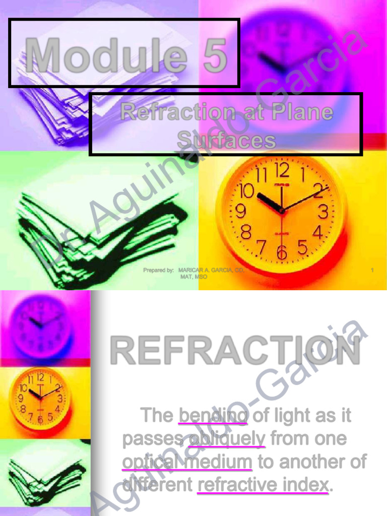 Refraction at Plane Surface SCWM 2021 22 | PDF | Refractive Index ...