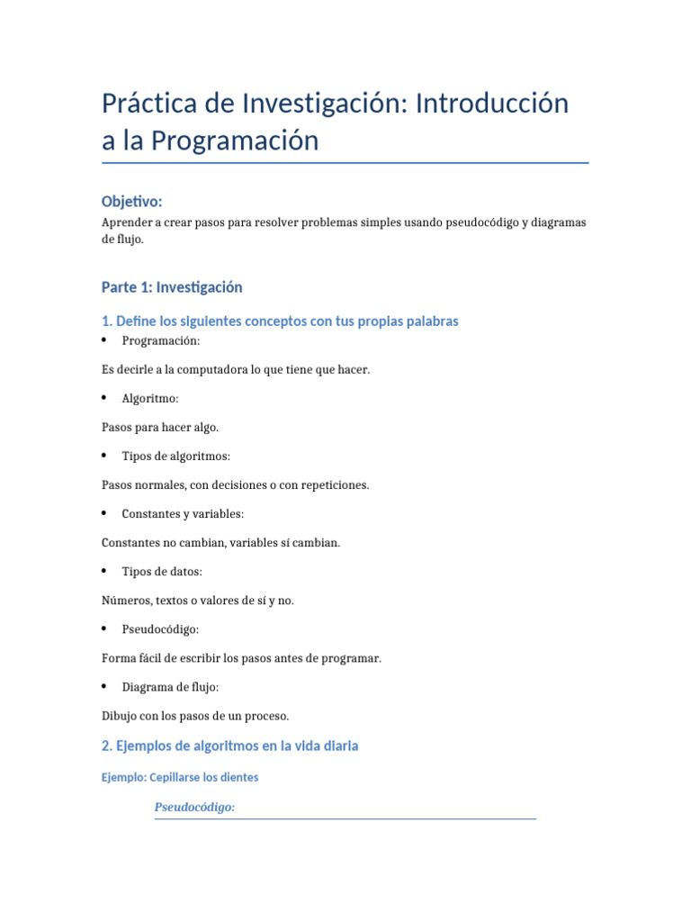 Practica Programacion Sencilla | PDF