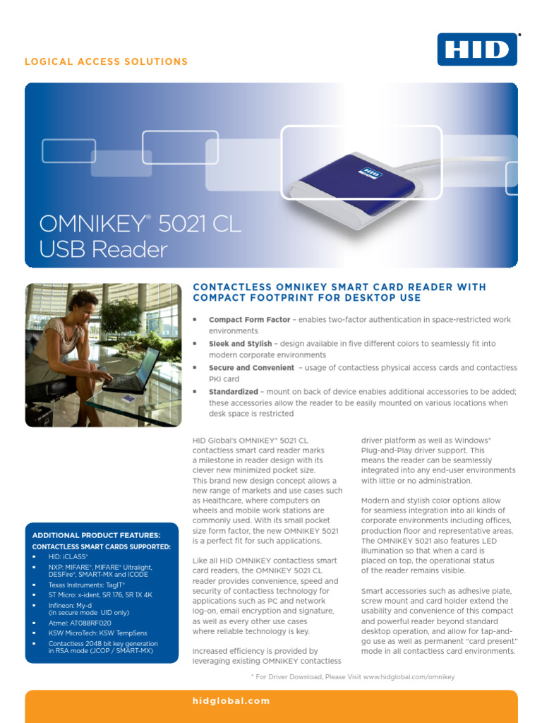 OMNIKEY 5021 CL USB Reader Overview | PDF | Computer Science | Computing