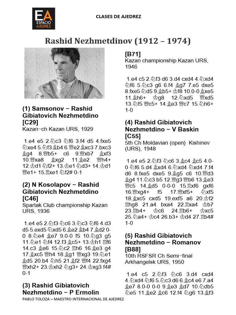 Partidas de Rashid Nezhmetdinov | PDF