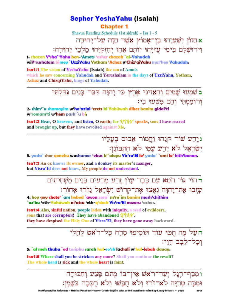 Hebrew Interlinear Isaiah | PDF