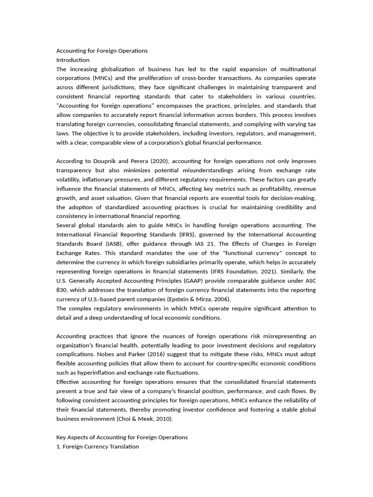 Accounting for Foreign Operations | PDF | Historical Cost | Taxes