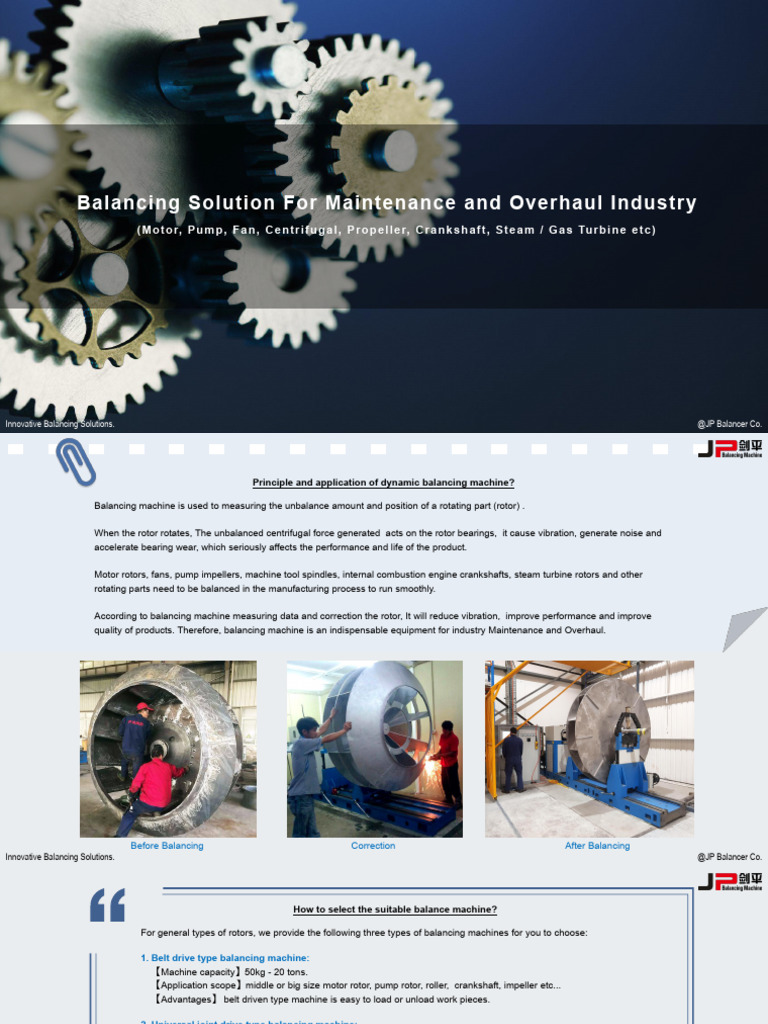 1 - Balancing Machine For Maintenance Industry | PDF | Machines | Turbine