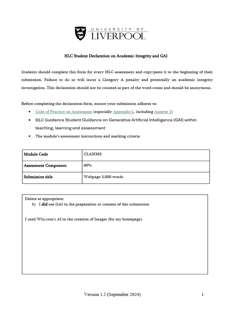 GAI Form - Webpage | PDF