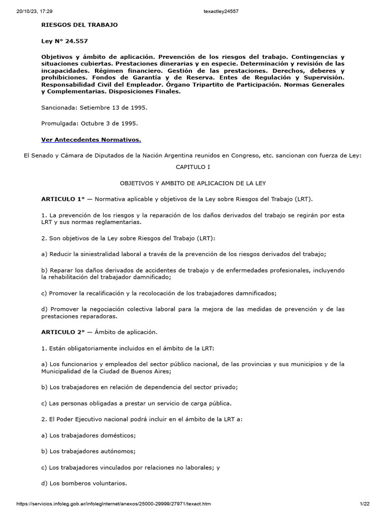 LRT Actualizada | PDF | Seguro | Derecho laboral