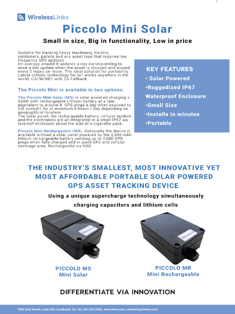 PICCOLO-Mini Solar Brochure | PDF | Computer Standards | Networking ...