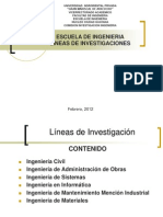 Ugma - Guayana - Escuela Ingenieria - Lineas Investigacion - 2012