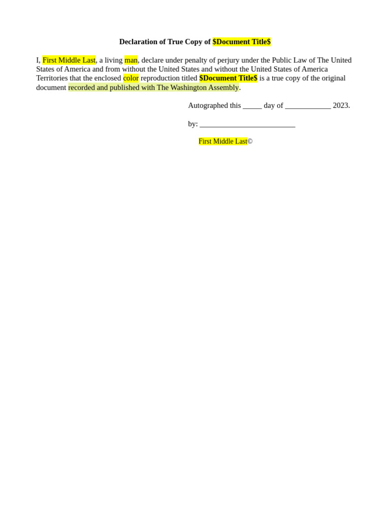 Declaration of American State Credentials | PDF