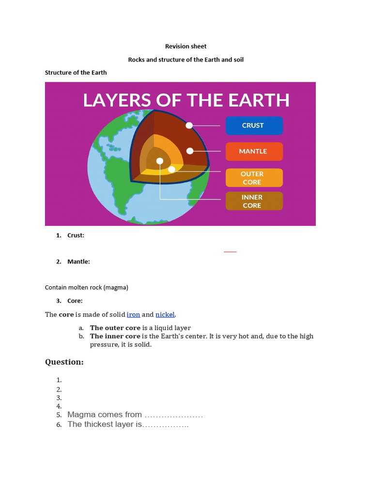 Earth Layers and Rock Types Explained | PDF | Rock (Geology ...