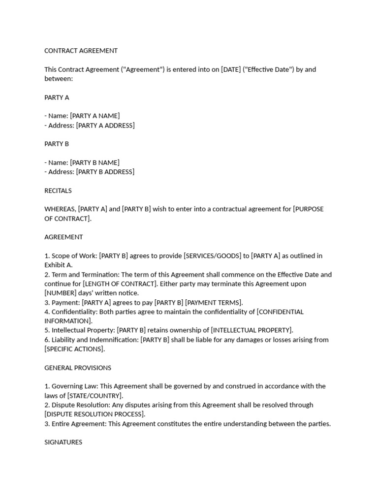 Construction Contract Agreement Template | PDF