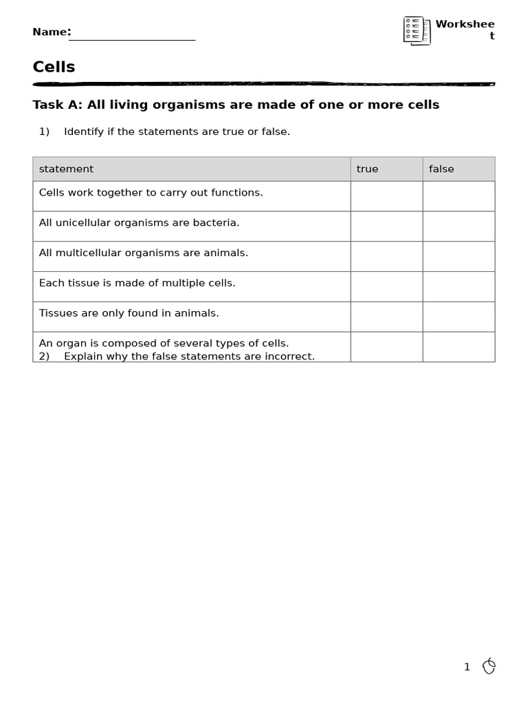 Worksheet Questions | PDF | Cell (Biology) | Chloroplast