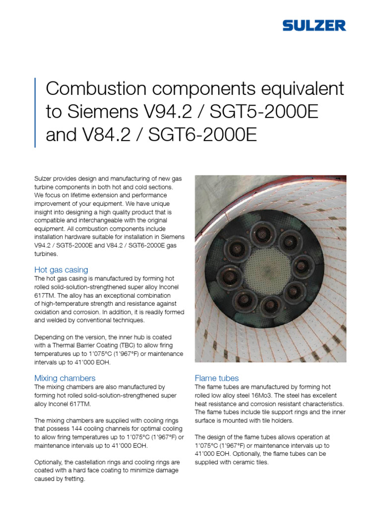 Gas Turbine Components for V94.2/V84.2 | PDF | Mechanical Engineering ...