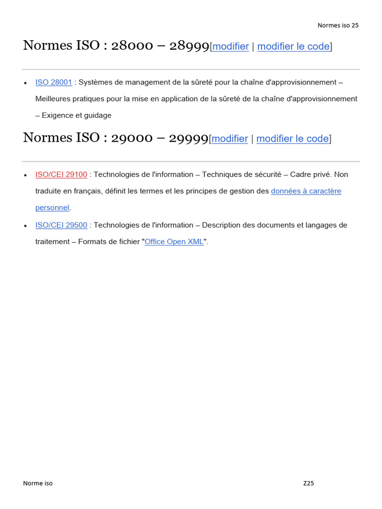 Normes ISO 25 et applications connexes | PDF