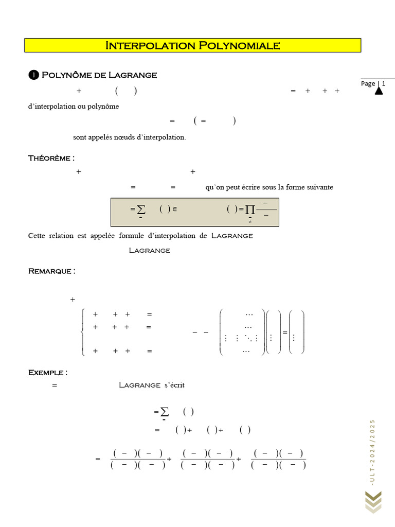 Interpolation Polynomiale : Lagrange et Hermite | PDF | Interpolation ...