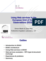 Using Web Services in The European Grid of Solar Observations (EGSO)