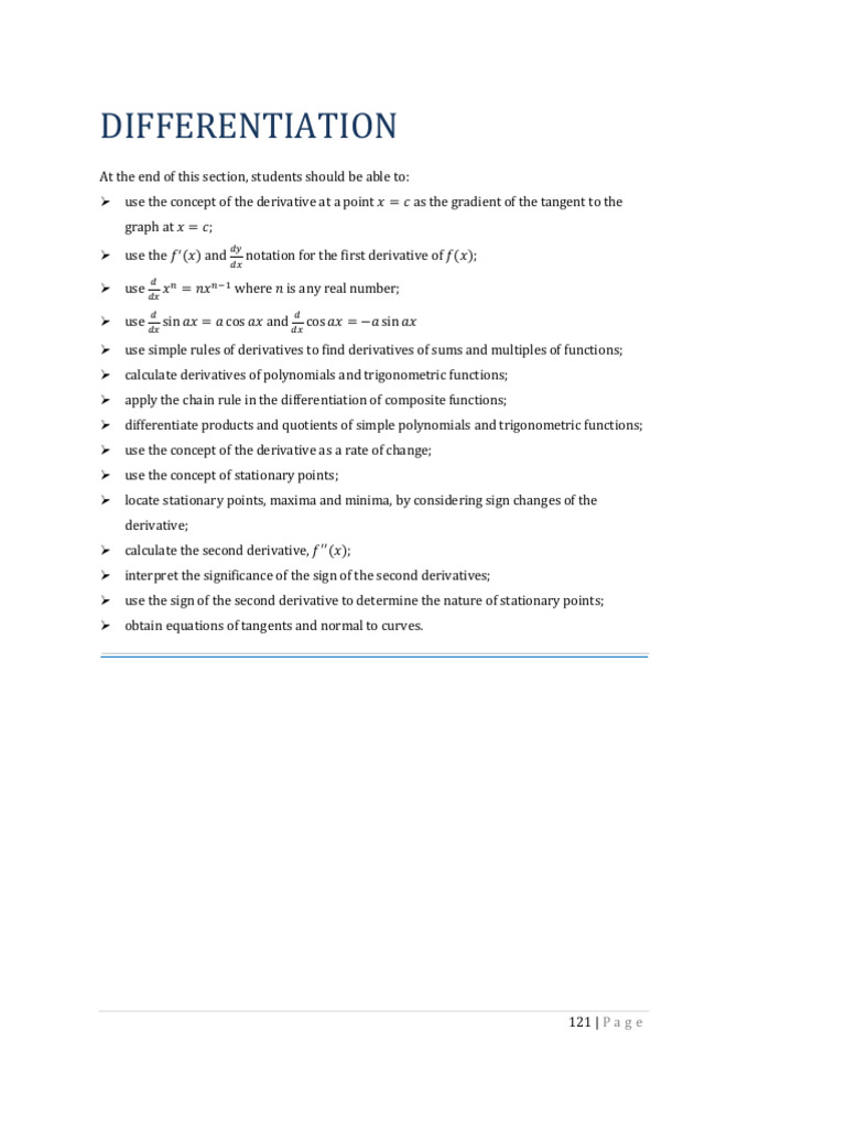 Differentiation Techniques and Rules | PDF | Derivative | Differential ...