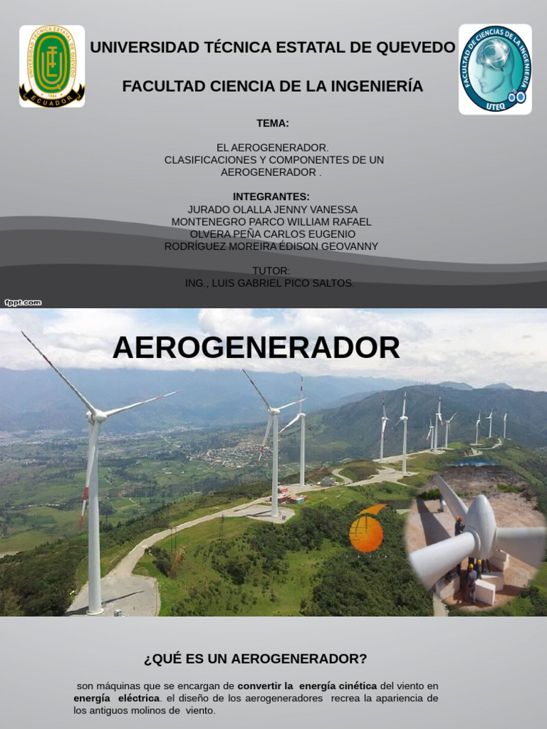 Clasificación y Componentes de Aerogeneradores | PDF | Turbina | Rotor ...