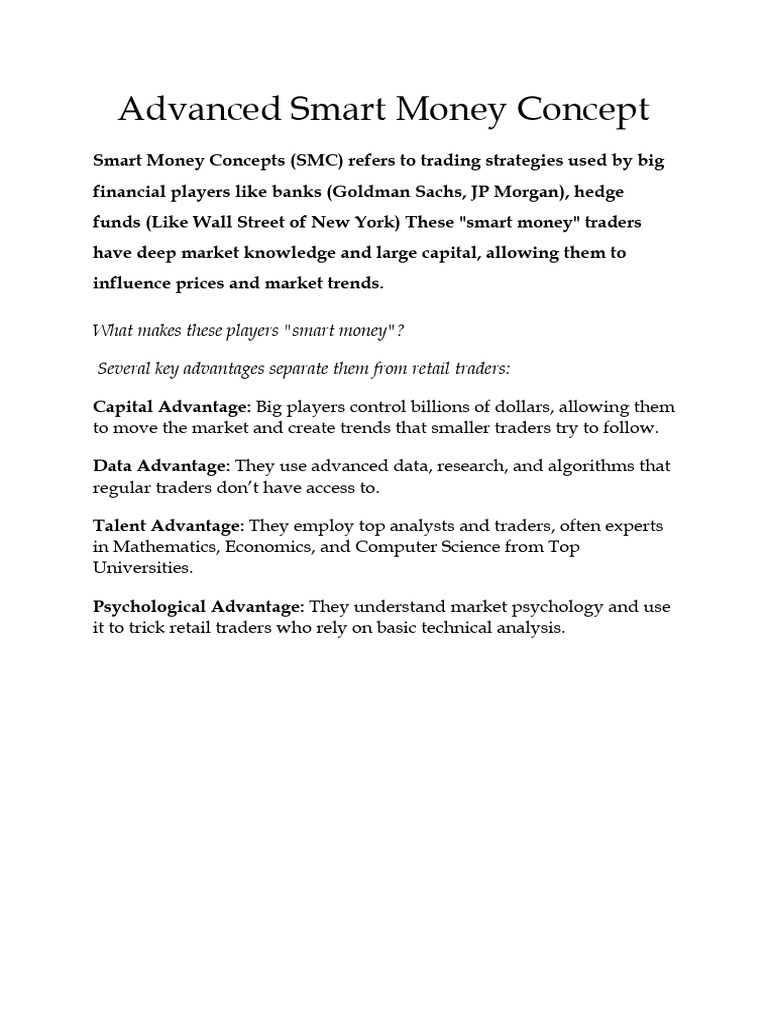 Advanced Smart Money Concepts Explained | PDF | Market Trend ...