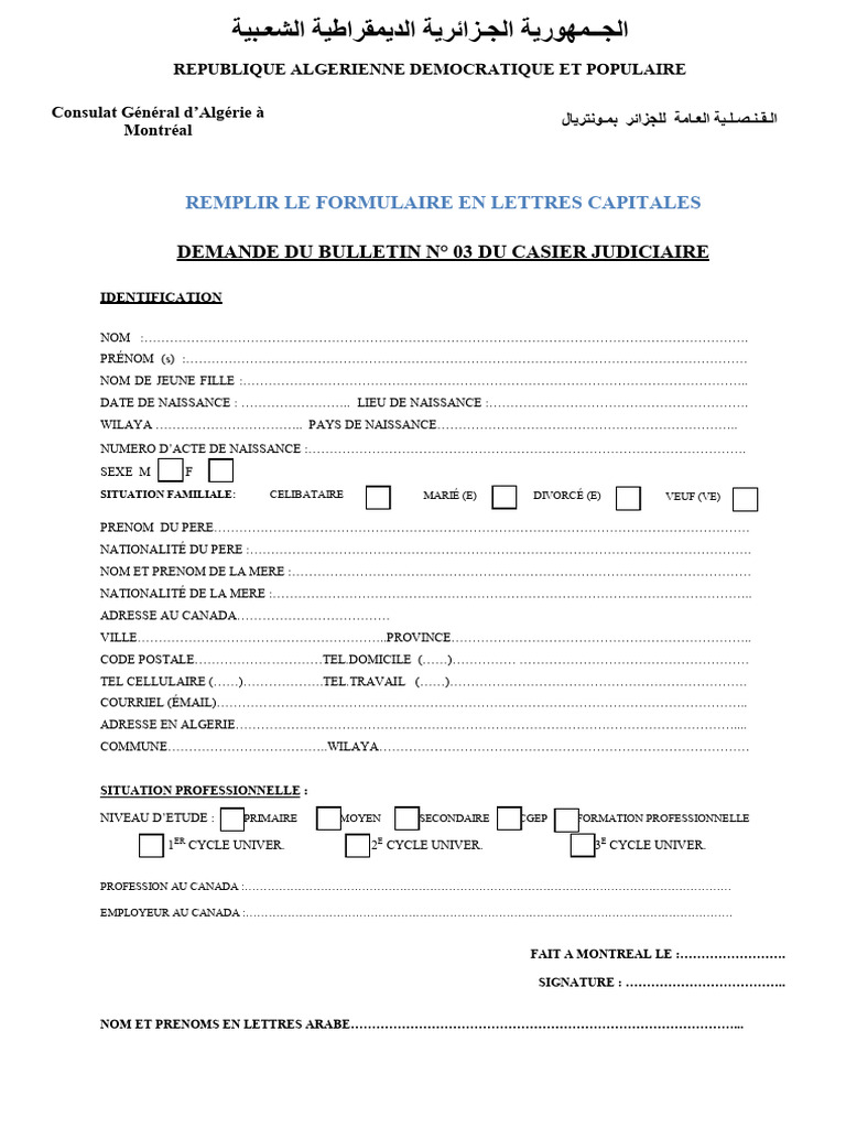 Demande Casier Judiciaire | PDF