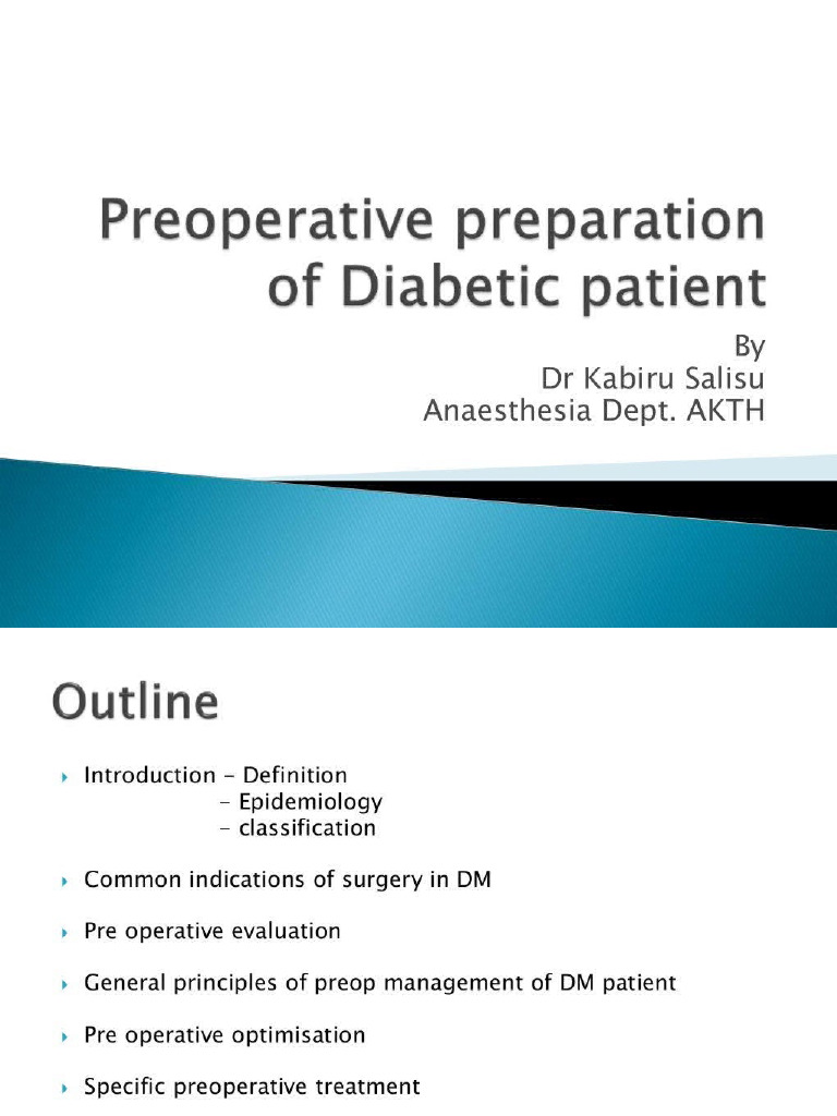 Preoperative Preparation of Diabetes Patient | PDF