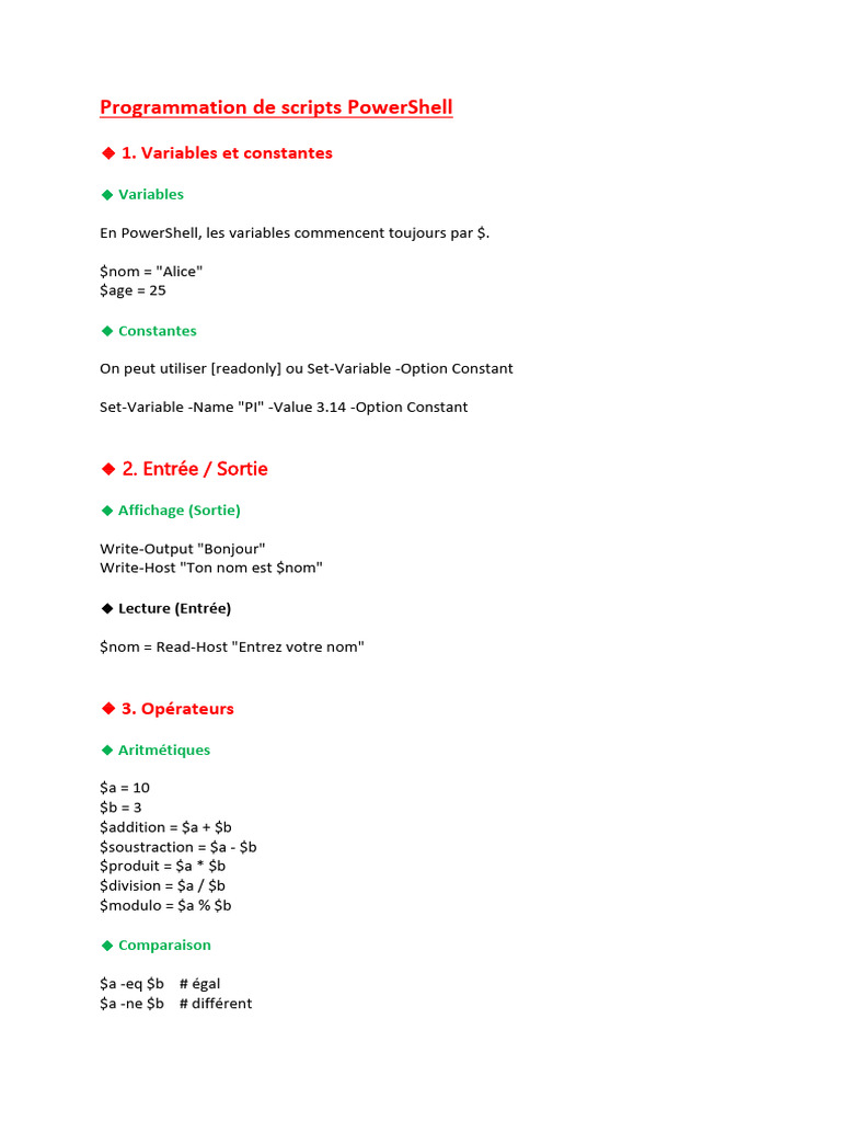 Guide complet sur PowerShell | PDF | Programmation informatique