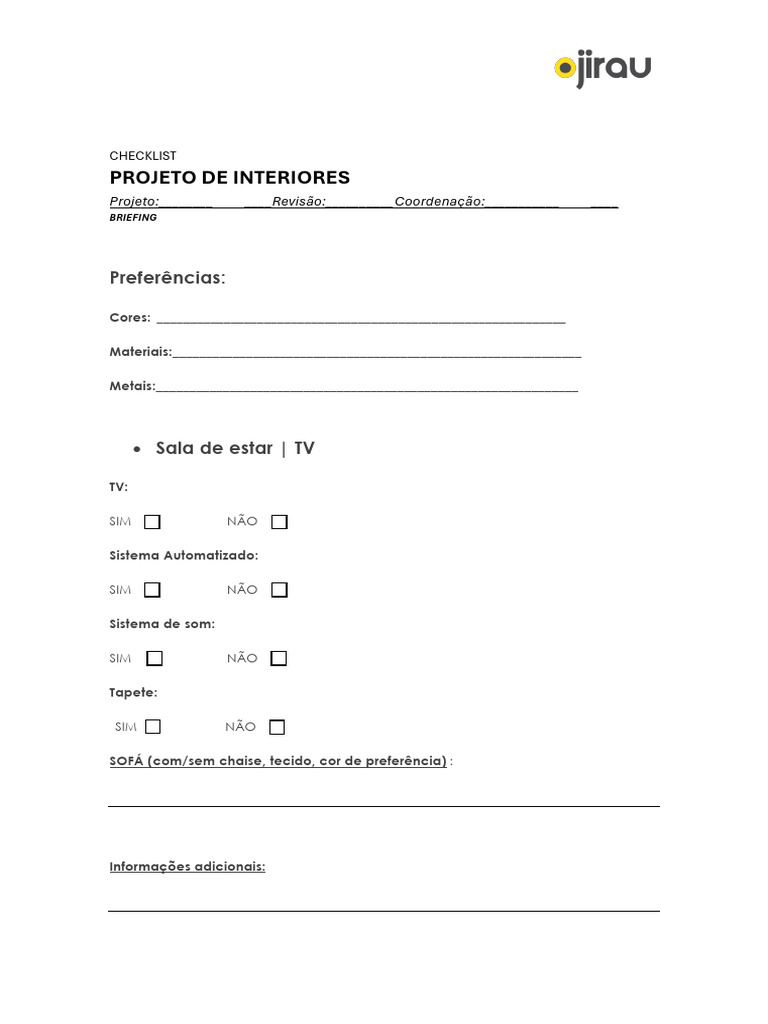 Checklist Completo para Projeto de Interiores | PDF | Culináriar ...