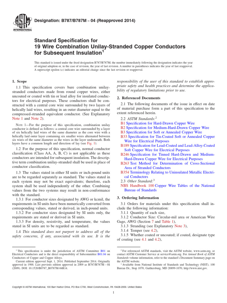 Unilay-Stranded Copper Conductors | PDF | Electrical Conductor | Wire
