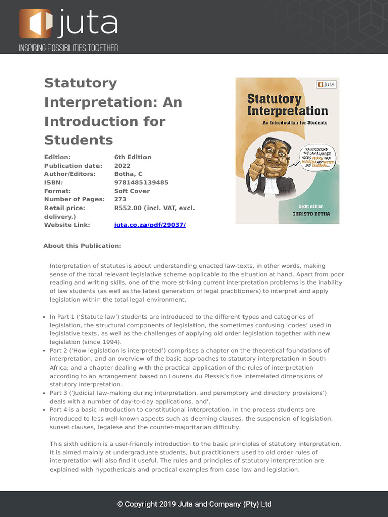 Statutory Interpretation for Students | PDF | Sources Of Law ...