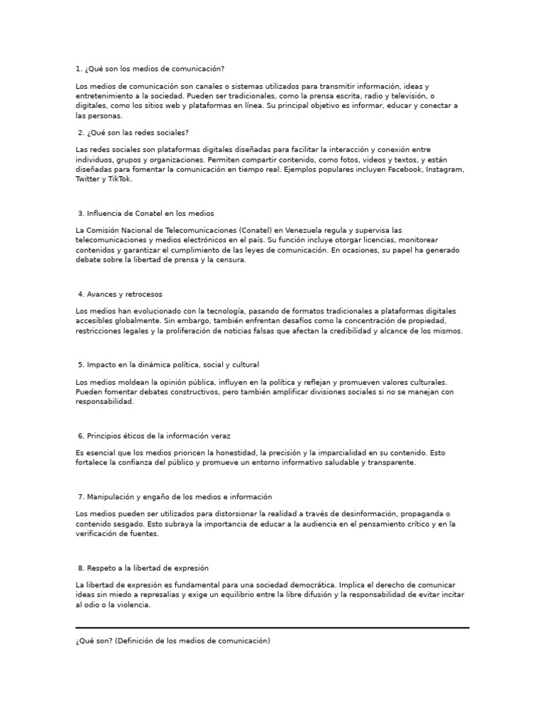 Medios de Comunicación y Redes Sociales | PDF | Medios de comunicación ...