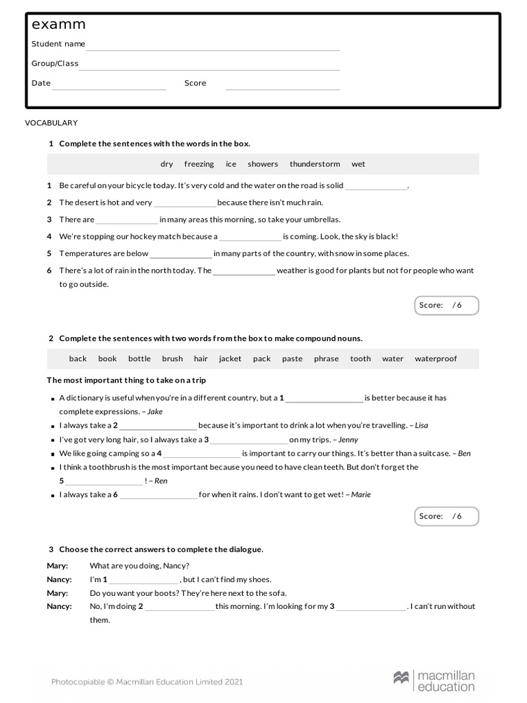 A1 Flyers Exam Practice Worksheet | PDF | Smoothie | Juice
