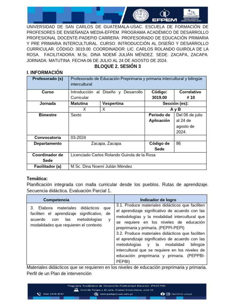Sesión 3 Diseño Curricular | PDF | Enseñando | Plan de estudios