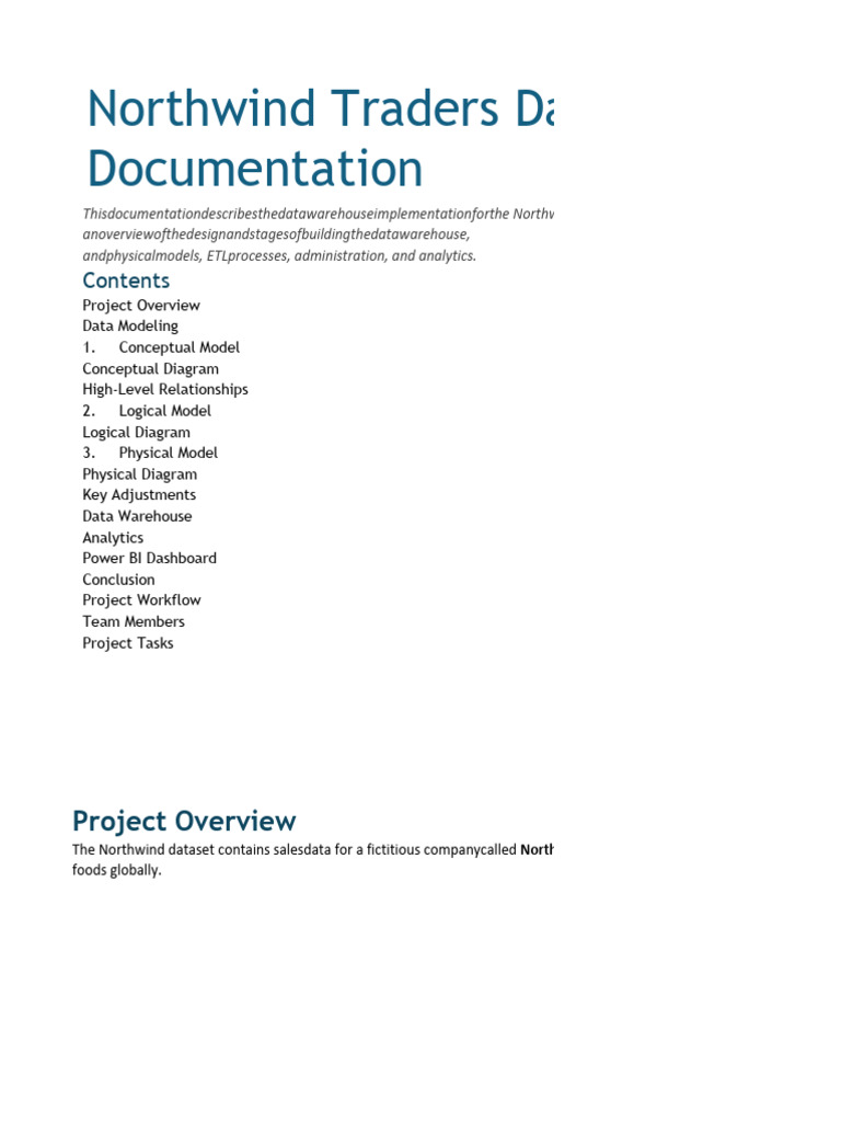 Northwind Traders Data Warehouse Overview | PDF | Data Warehouse ...