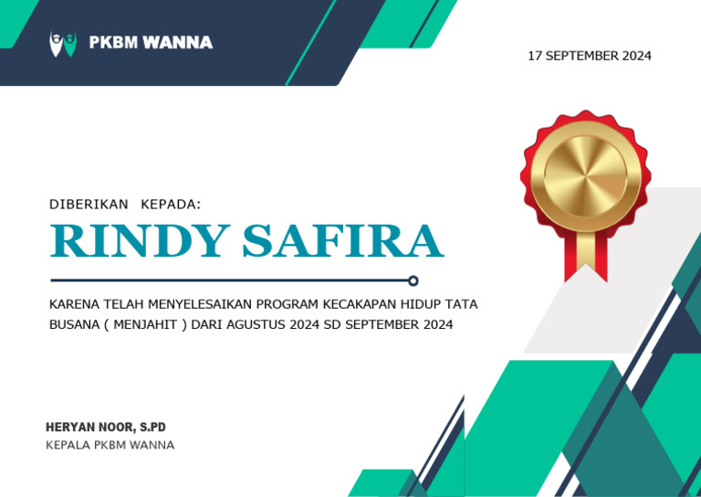 Sertifikat Rindy | PDF