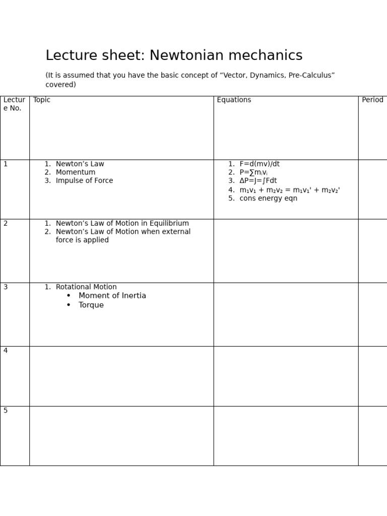 Lecture Sheet | PDF