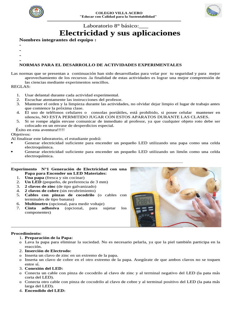 Experimentos de Electricidad con Frutas | PDF | Diodo emisor de luz ...